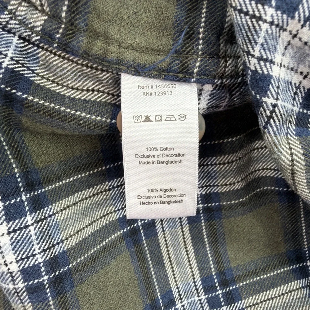 Jachs Heritage Flannel Shirt Mens XL Green Blue Plaid Chamois‎ Lumberjack Rugged